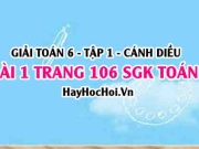 Giải bài 1 trang 106 Toán 6 Tập 1 SGK Cánh Diều
